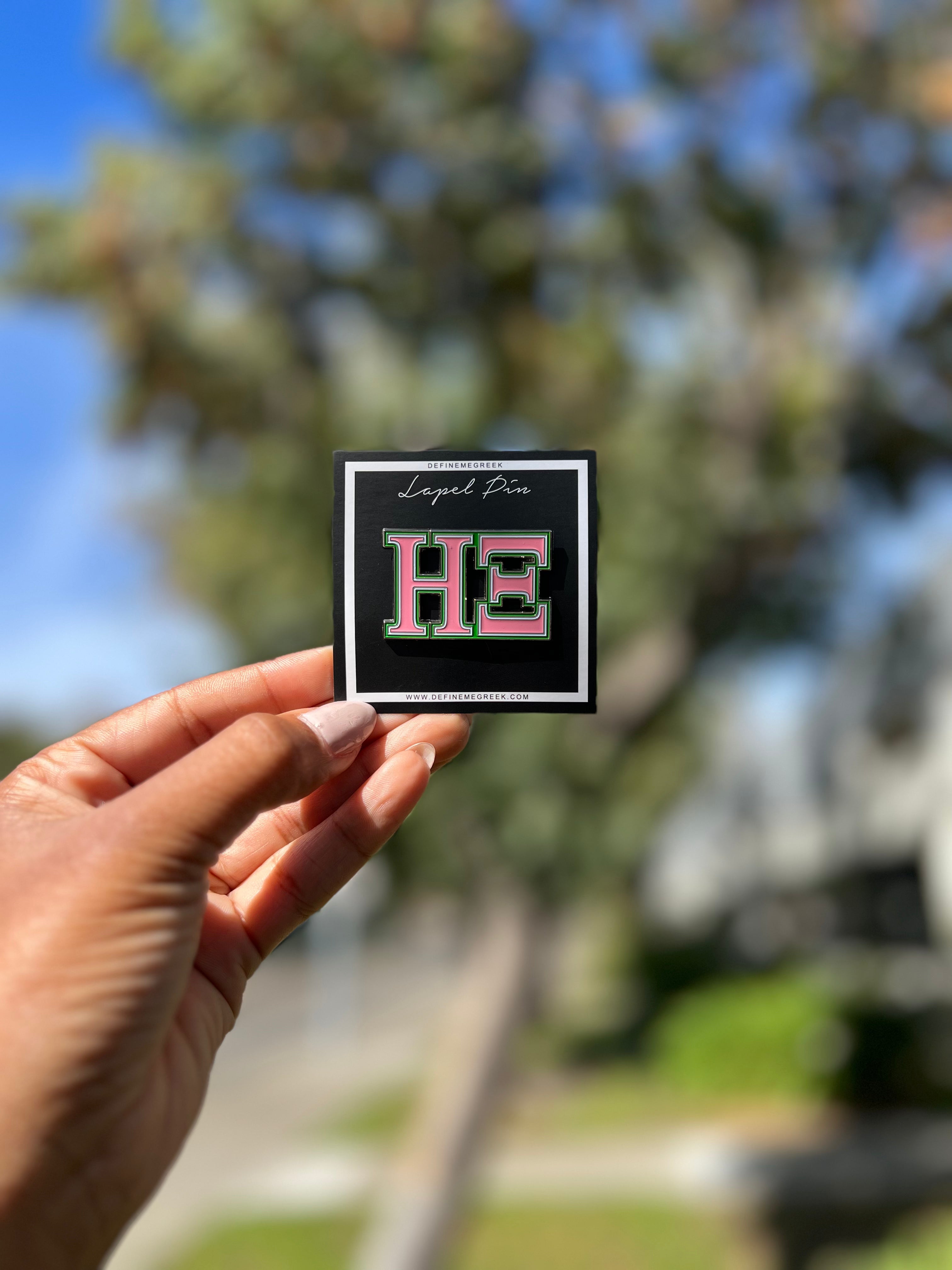 Eta Xi lapel pins Define Me Greek
