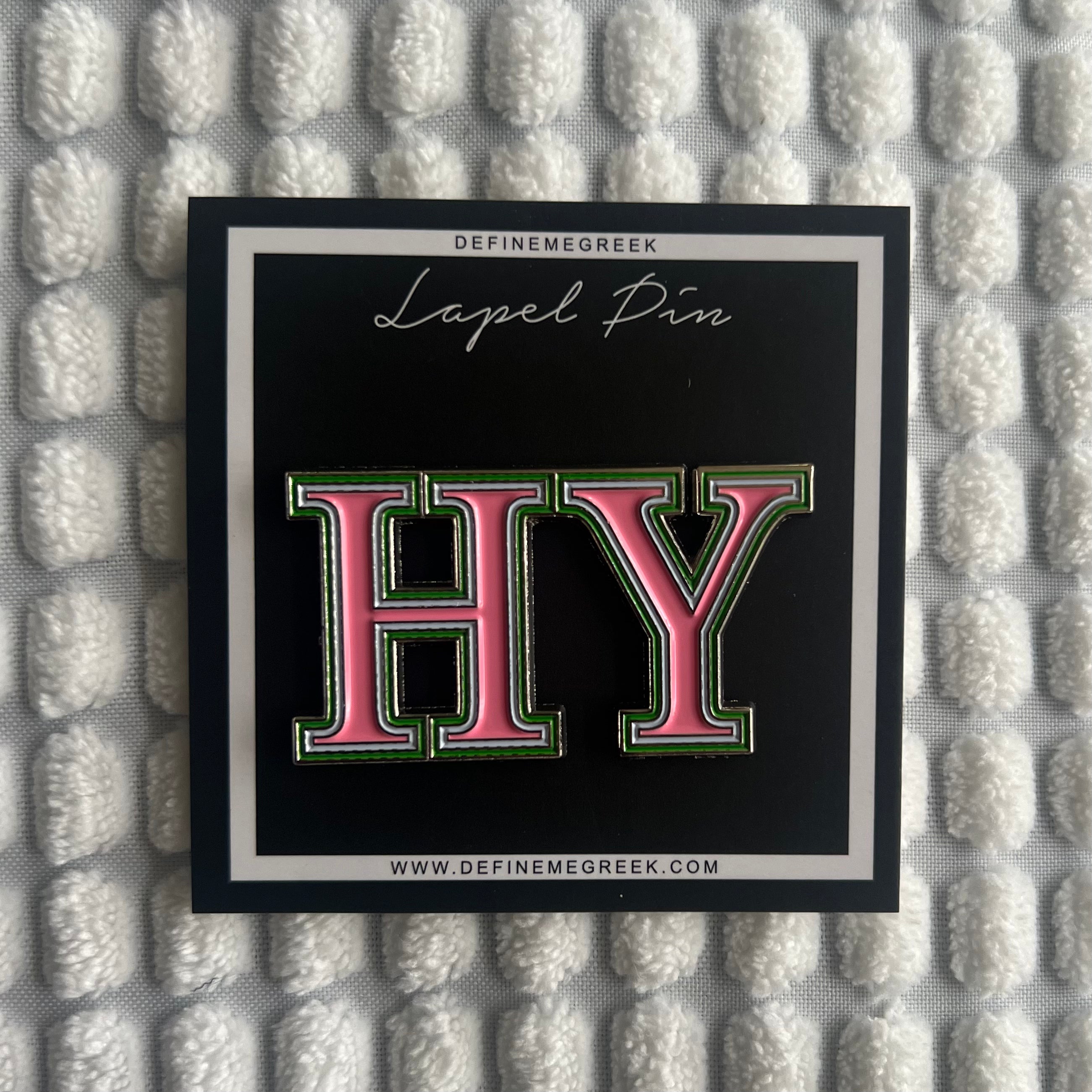 Eta Upsilon lapel pins Define Me Greek