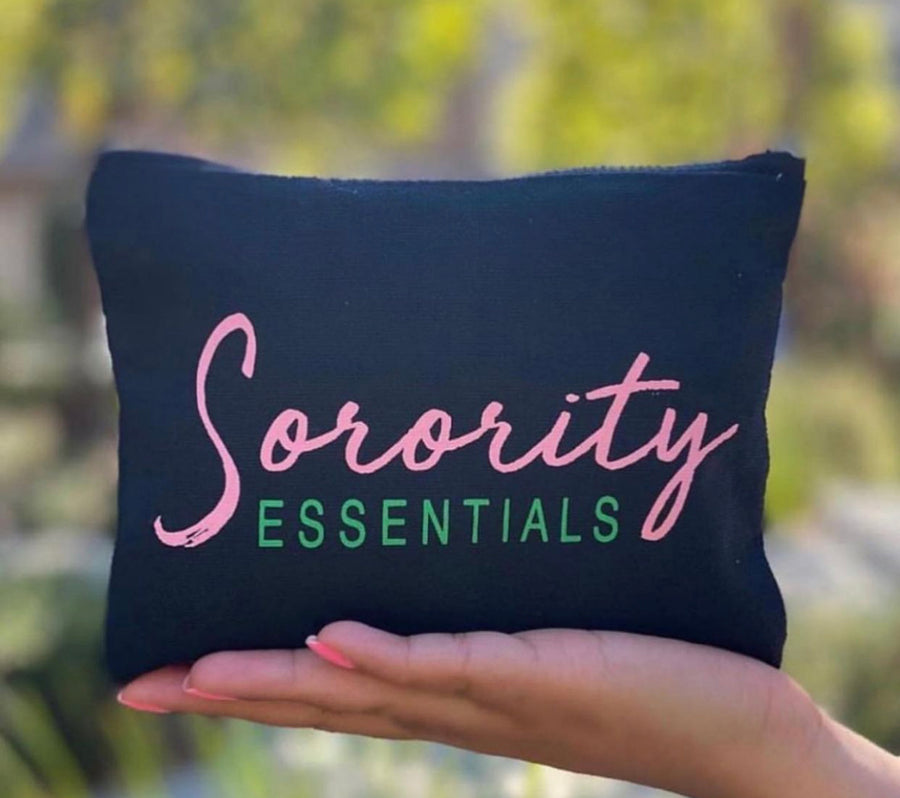 Mini “Sorority Essentials” bag - pink and green