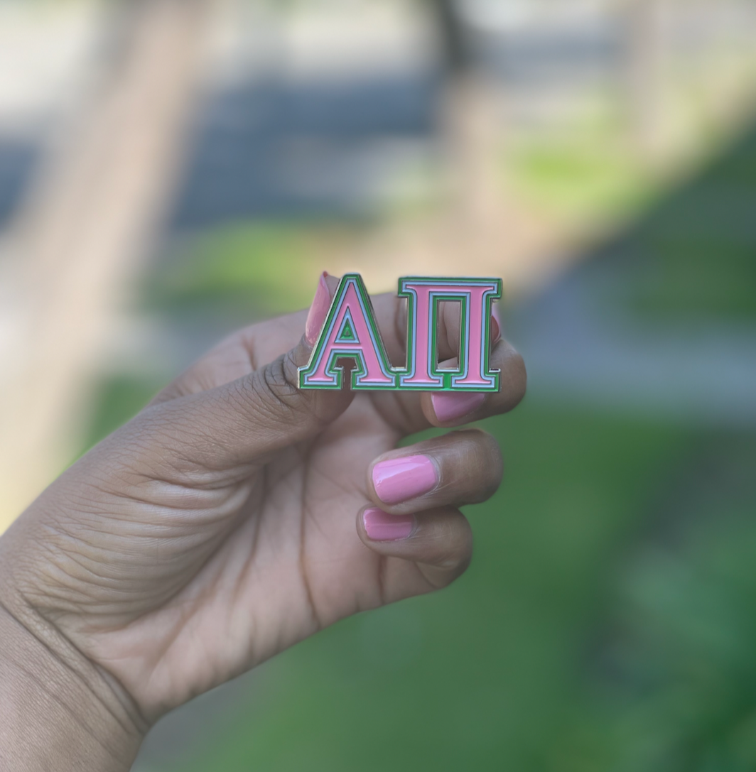 Alpha Pi lapel pins Define Me Greek