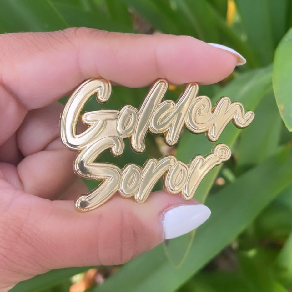 Golden Soror Lapel pin Define Me Greek