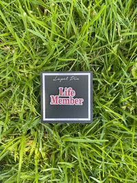 Title lapel pins (red and white)