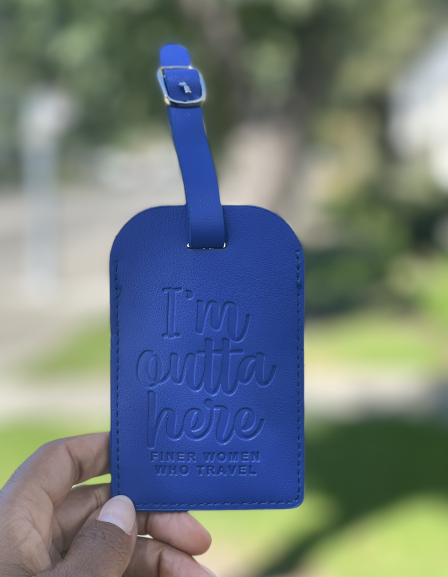 I'm Outta Here Luggage Tag (blue)