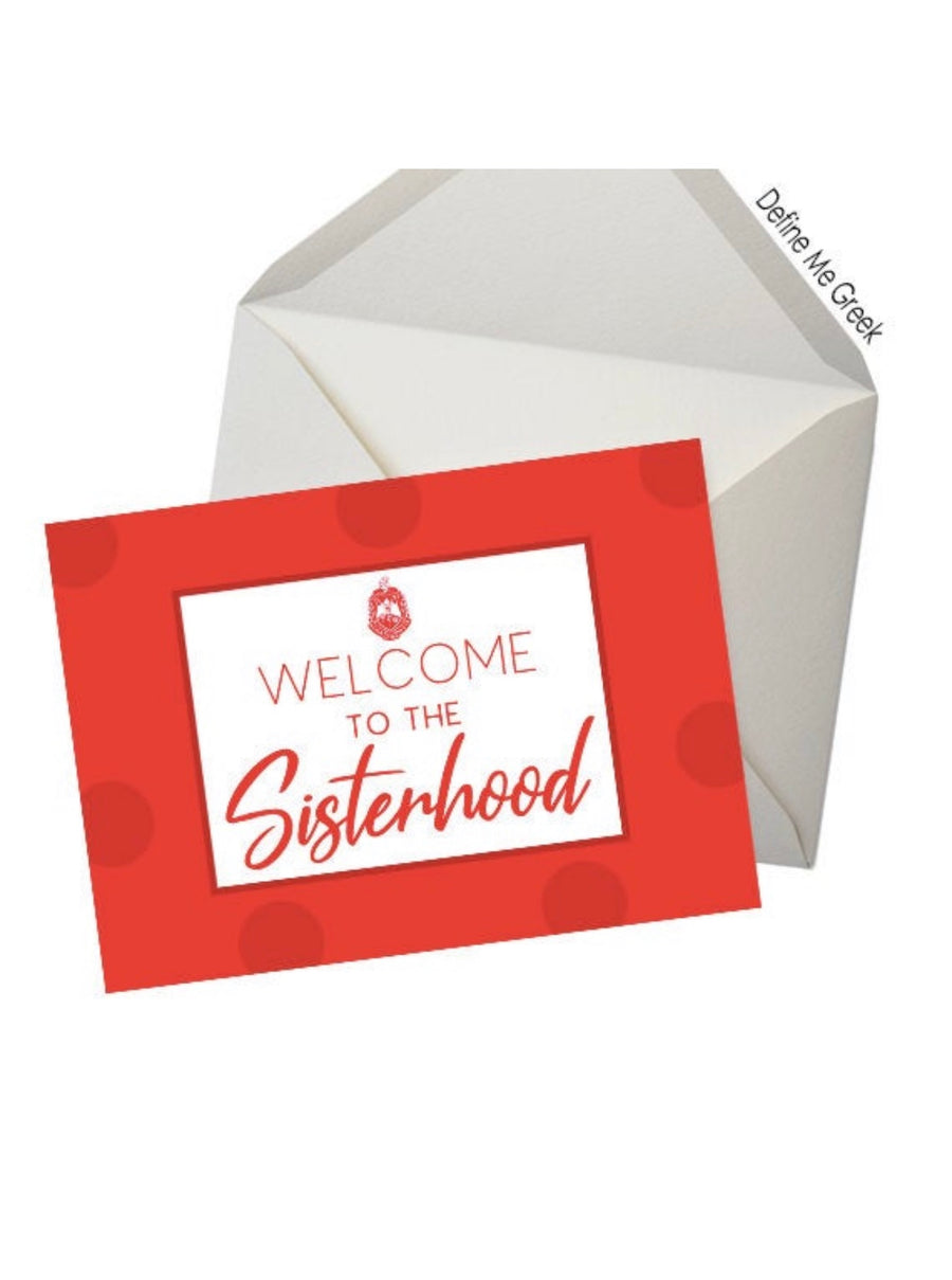 Welcome To The Sisterhood Notecards (red and white)