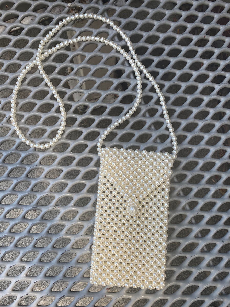 Pearl Beaded Mini Purse Cross Body Bag