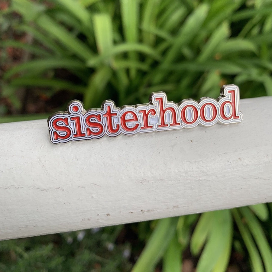 Sisterhood lapel pin - red and white