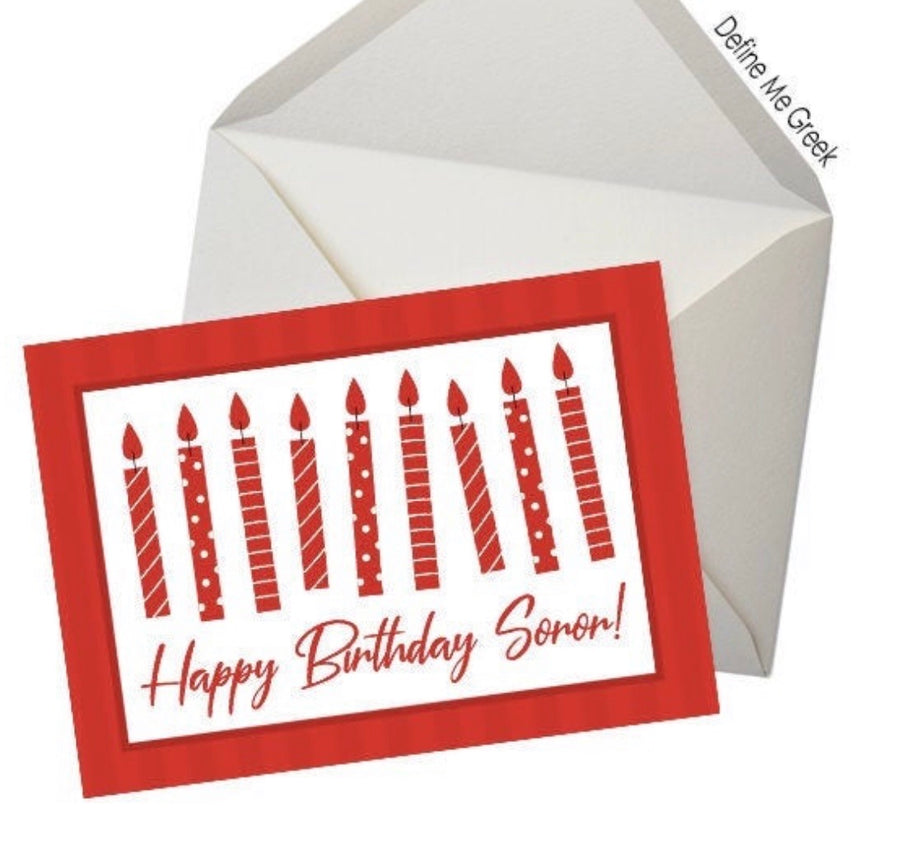 Happy Birthday Notecards (red and white)
